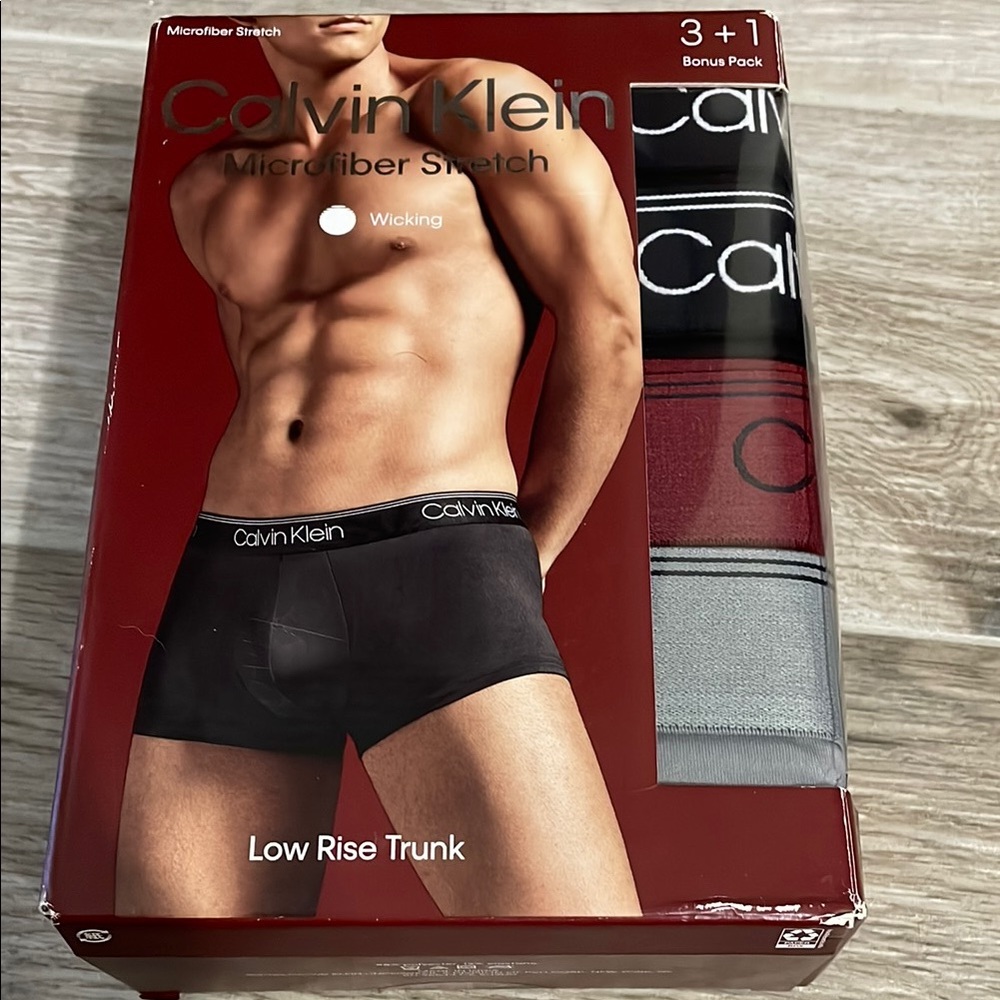 Calvin Klein Black and Gray Boxer Briefs with Elastic Waistband